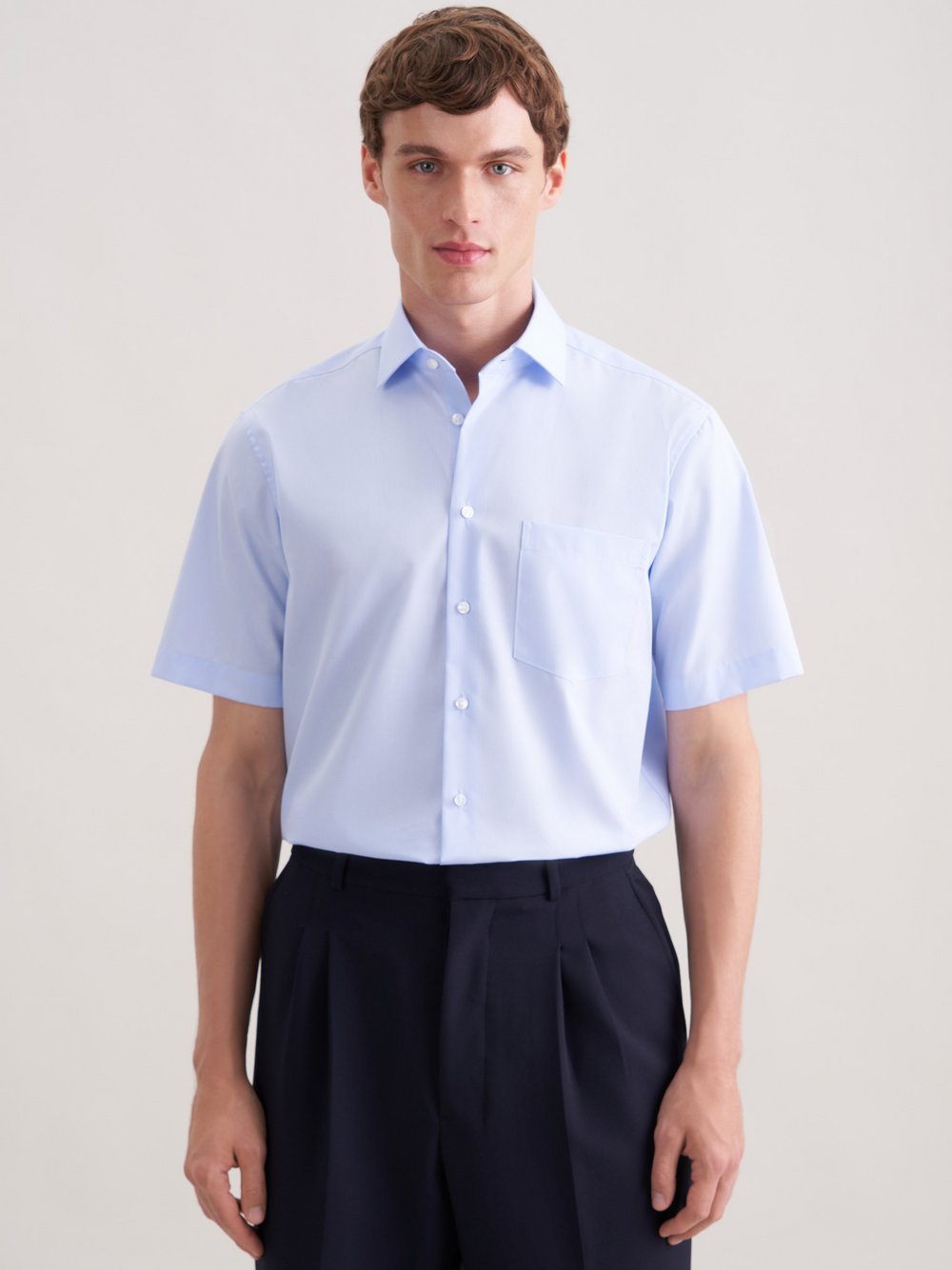 Seidensticker Business Hemd Herren Regular Fit Baumwolle blau, XXL