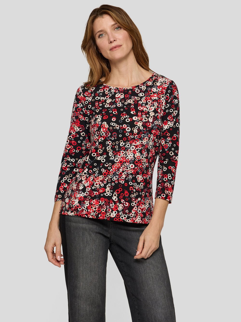 Thumbnail - RABE T-Shirt Damen Baumwolle schwarz gepunktet, 40