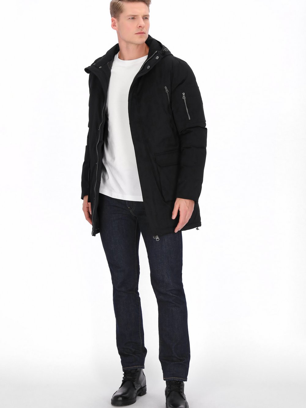 Dreimaster Mantel Herren schwarz, L