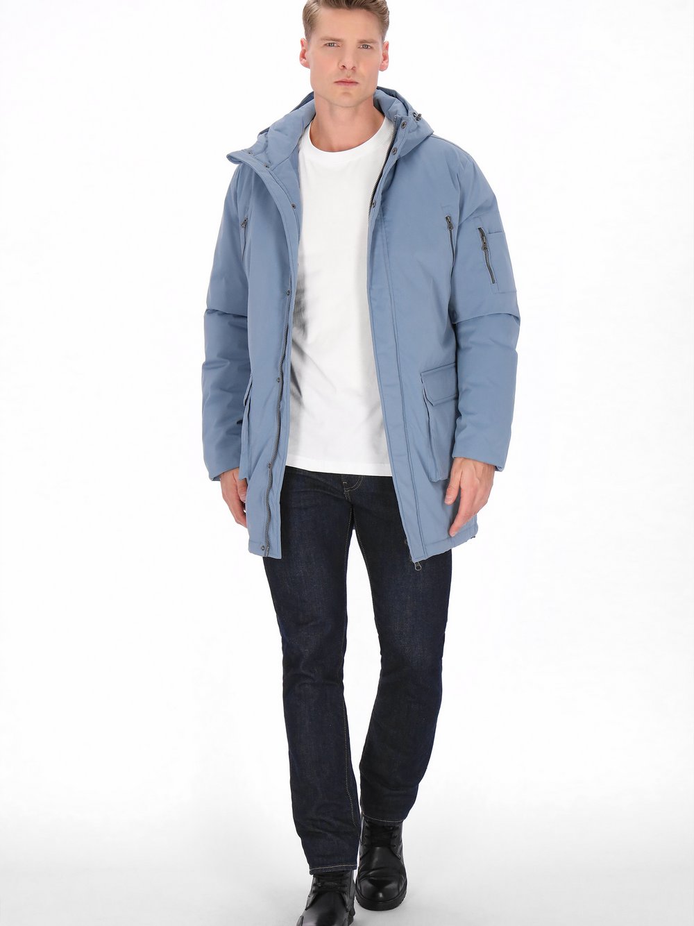 Dreimaster Mantel Herren blau, M