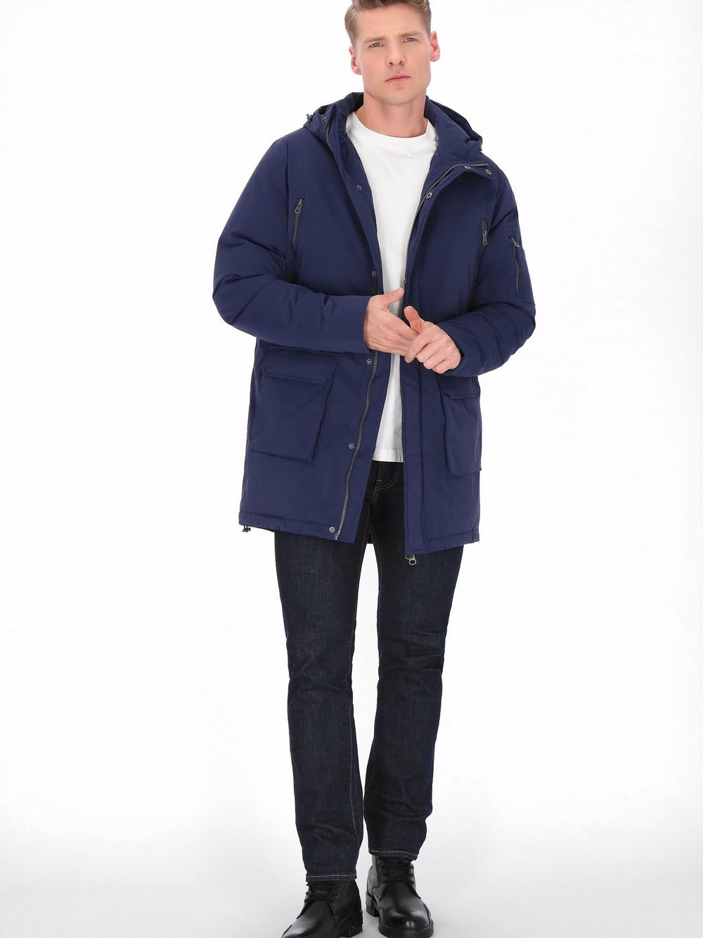 Dreimaster Mantel Herren blau, XL