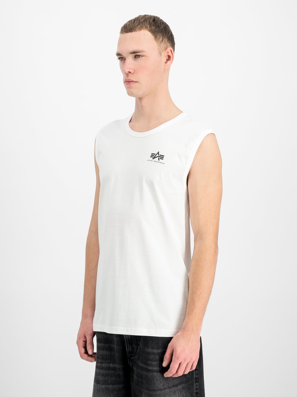 Alpha Industries Tanktop Herren Baumwolle weiß bedruckt, L