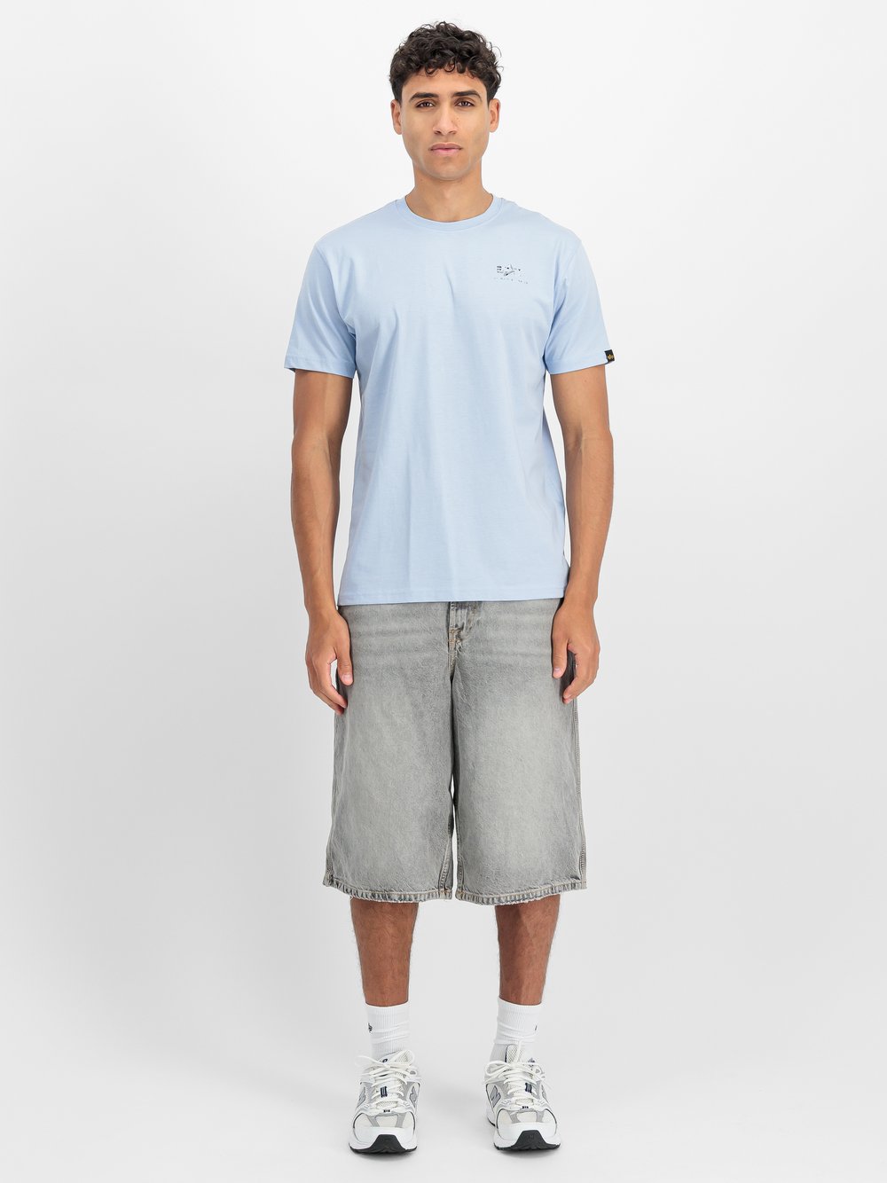 Alpha Industries T-Shirt Herren Baumwolle blau gemustert, L