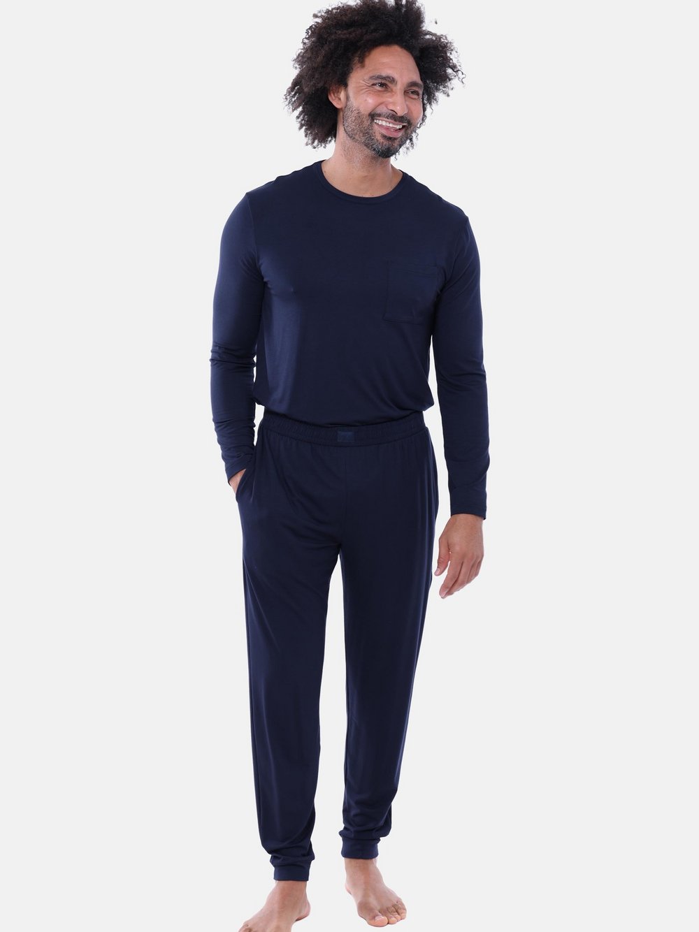 Mey Schlafanzug Herren Modal blau, XXL