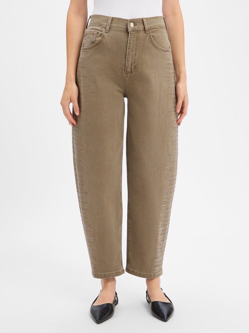VAN GRAAF Liu Jo Collection Damen Taupe Ballon-Jeans Baumwolle Braun, Größe 28