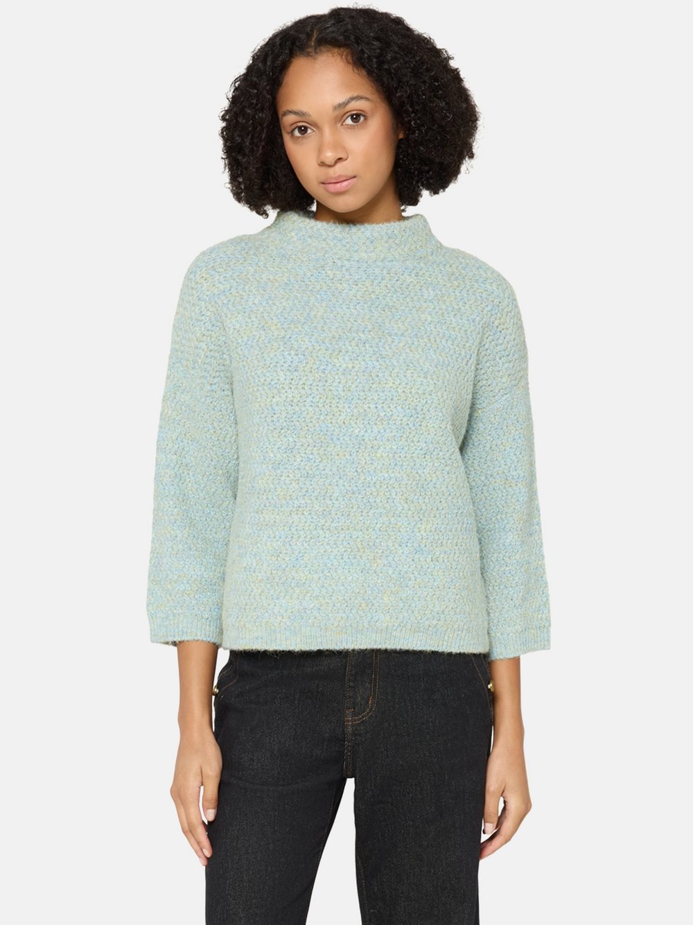 Cartoon Strickpullover Damen blau, 34