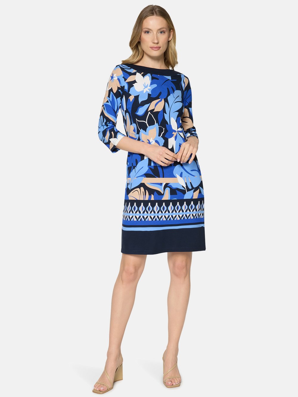 Betty Barclay Shirtkleid Damen Viskose blau gemustert, 44