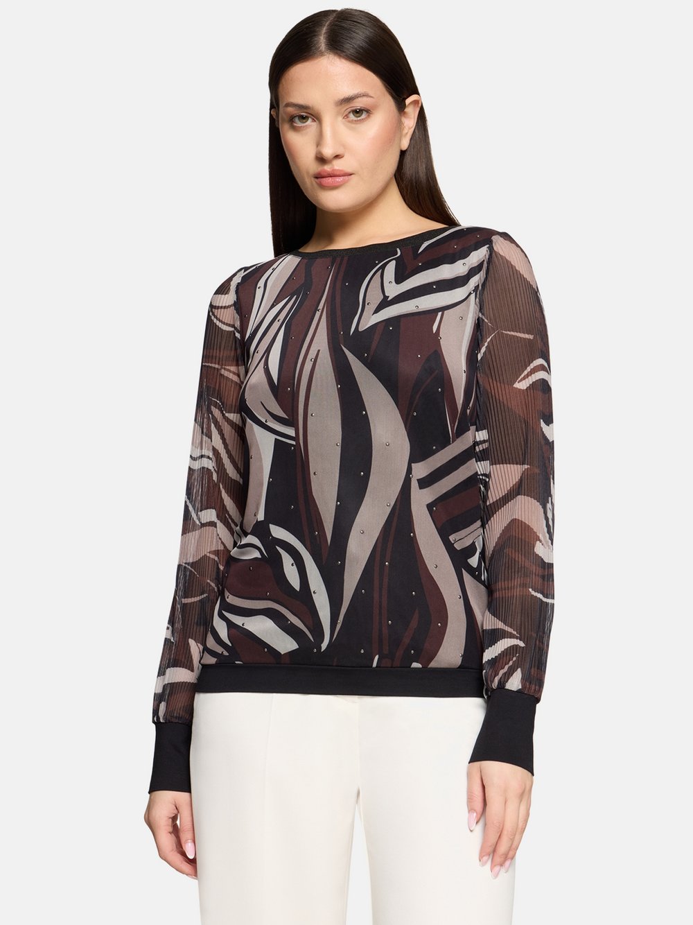 Betty Barclay Langarm-Shirt Damen braun gemustert, 38