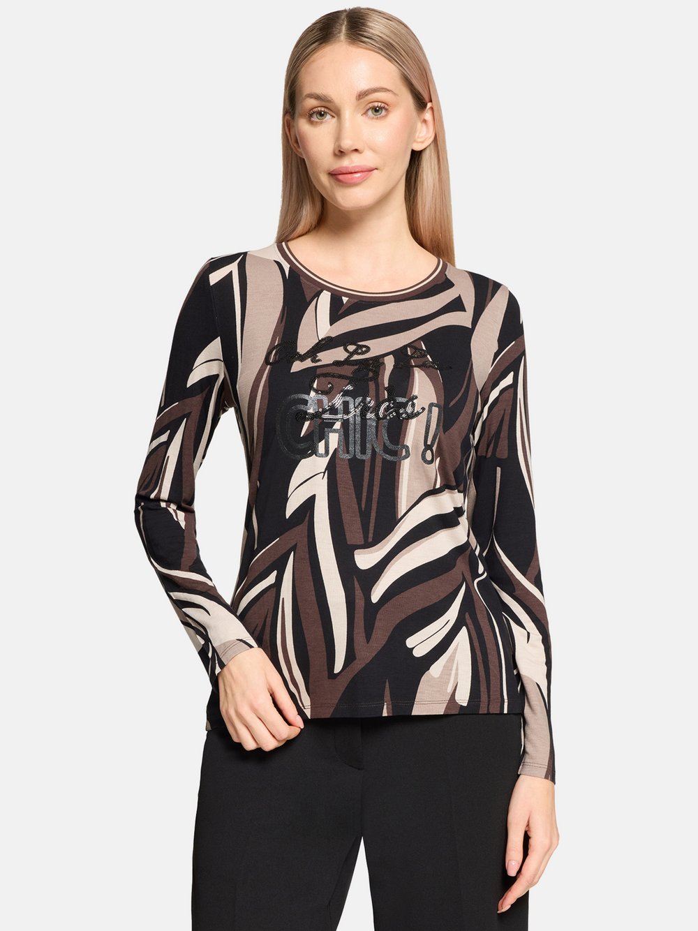 Betty Barclay Basic Shirt Damen Viskose braun gemustert, 42