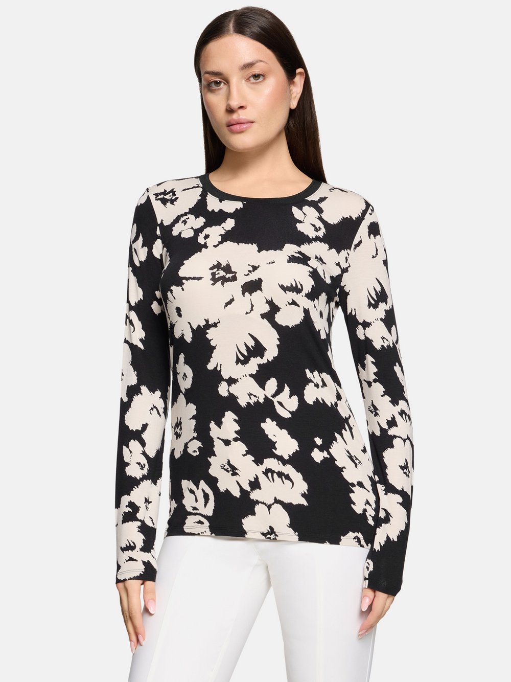 Betty Barclay Shirt Damen Viskose schwarz gemustert, 36