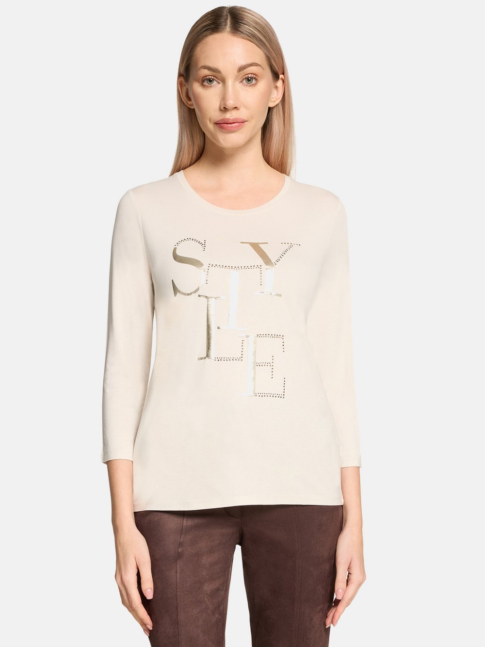 Betty Barclay Shirt Damen Viskose beige bedruckt, 42