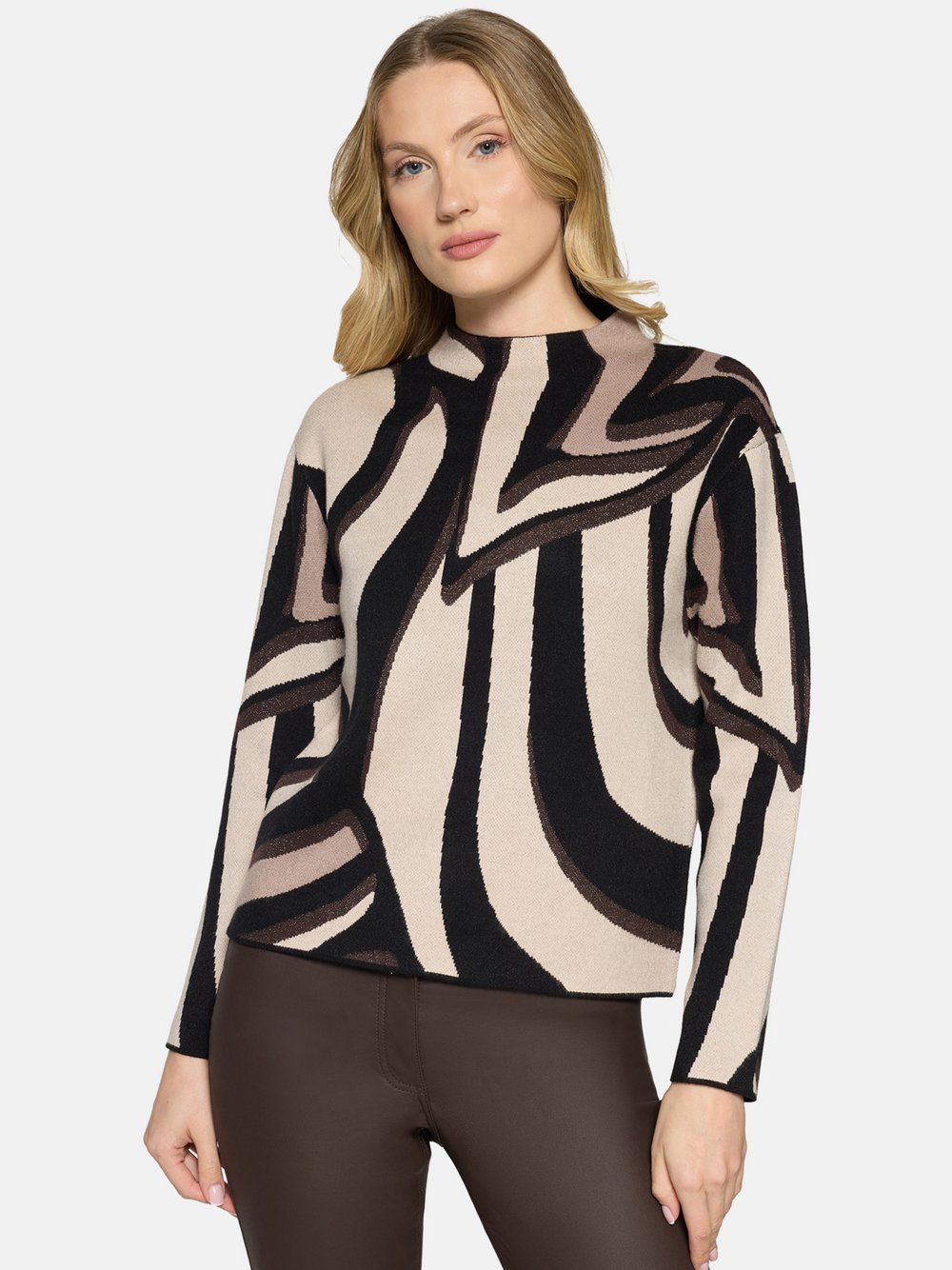 Betty Barclay Strickpullover Damen Viskose beige gemustert, 46