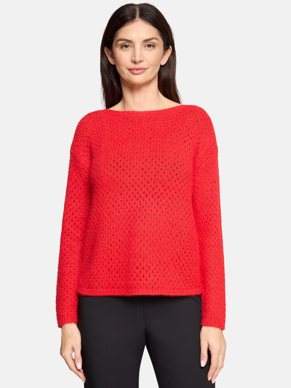 Betty Barclay Lochstrick-Pullover Damen Baumwolle rot, 36