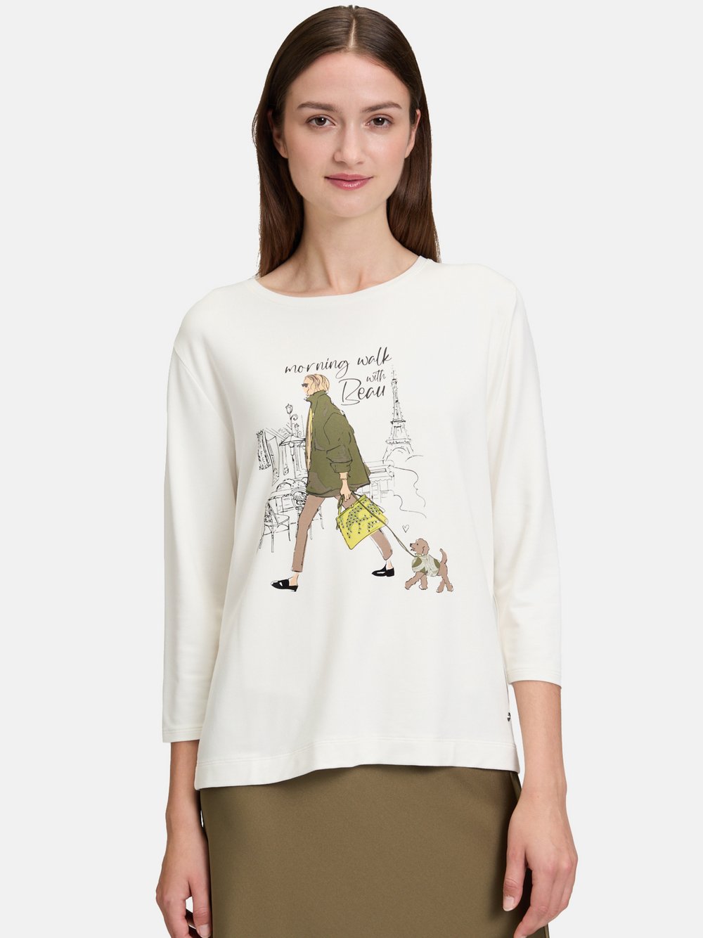 Betty & Co Casual-Shirt Damen Viskose beige bedruckt, XL