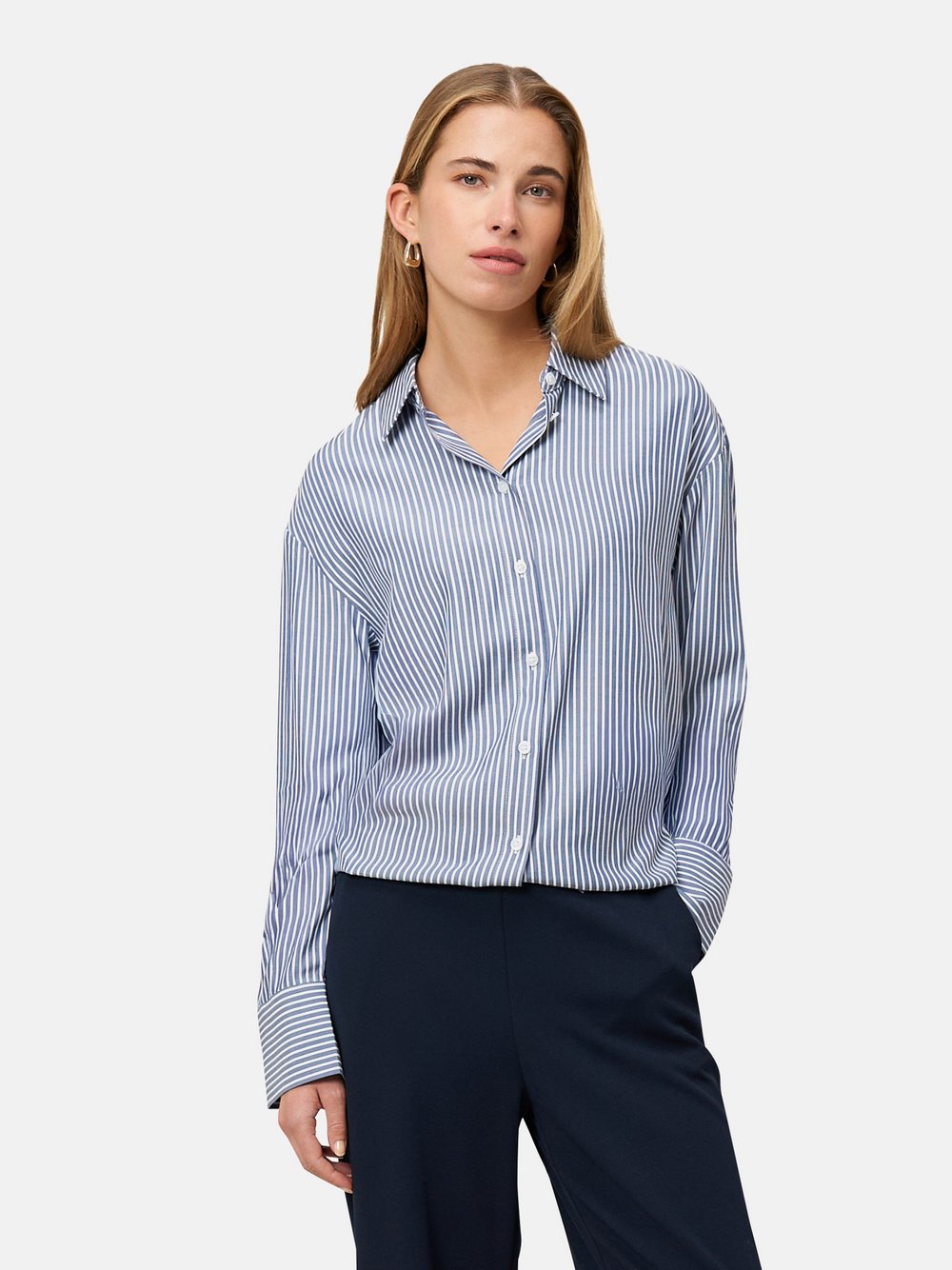 zero Hemdbluse Damen blau gestreift, 42