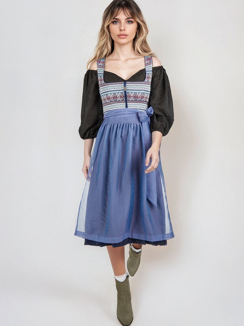 Thumbnail - Spieth & Wenksy Dirndl Damen blau gemustert, 40