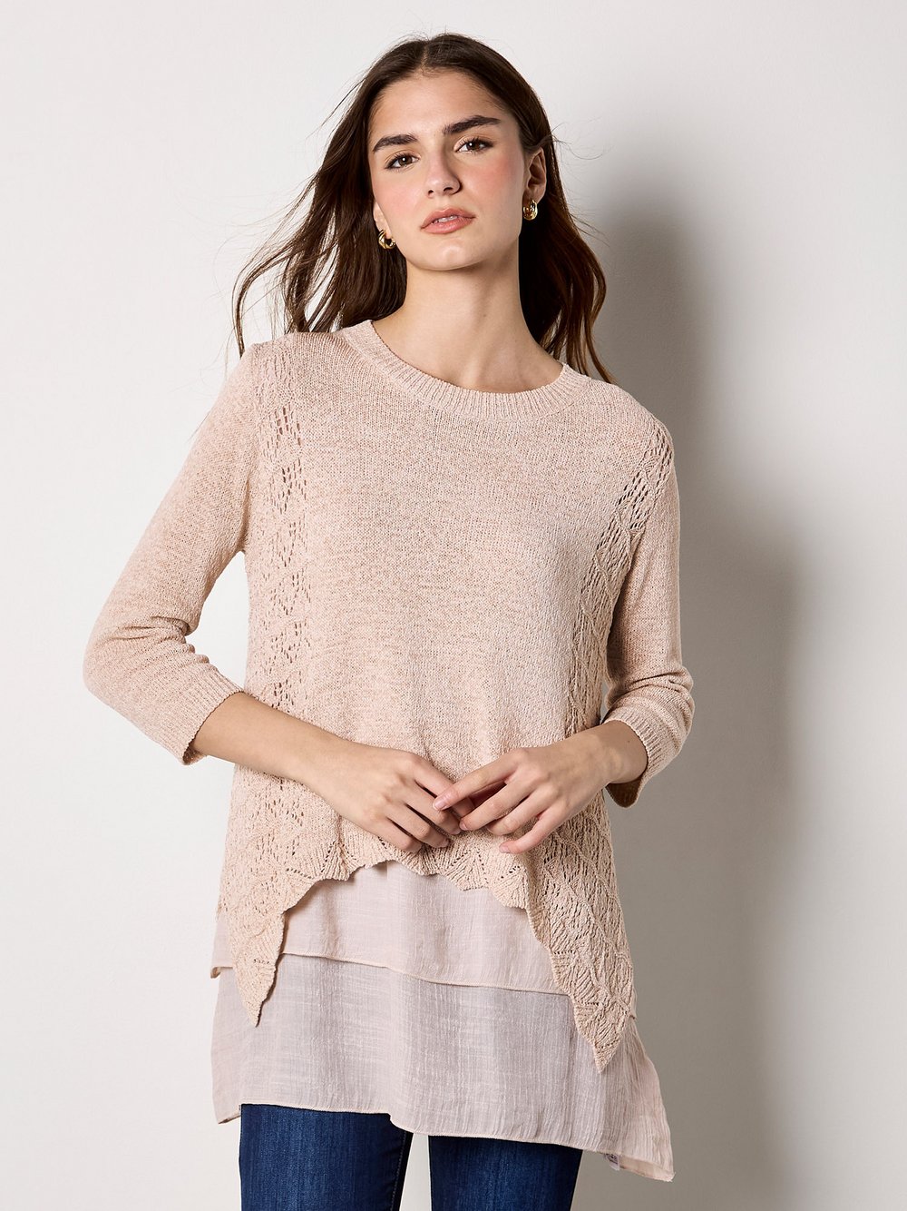 Apricot Bluse Damen beige, 36