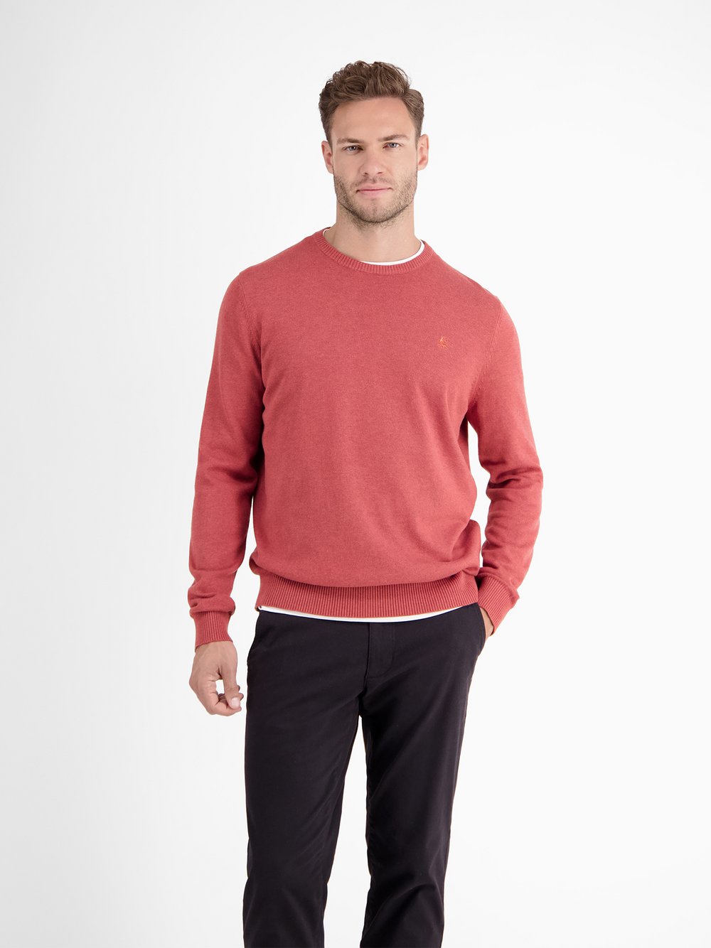 LERROS Strickpullover Herren Baumwolle rot, XXXL