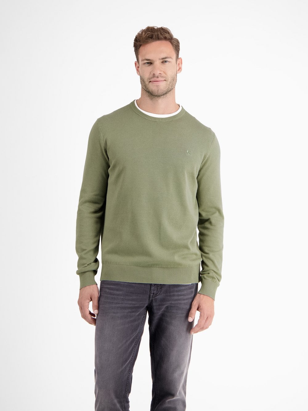 LERROS Strickpullover Herren Baumwolle grün, L