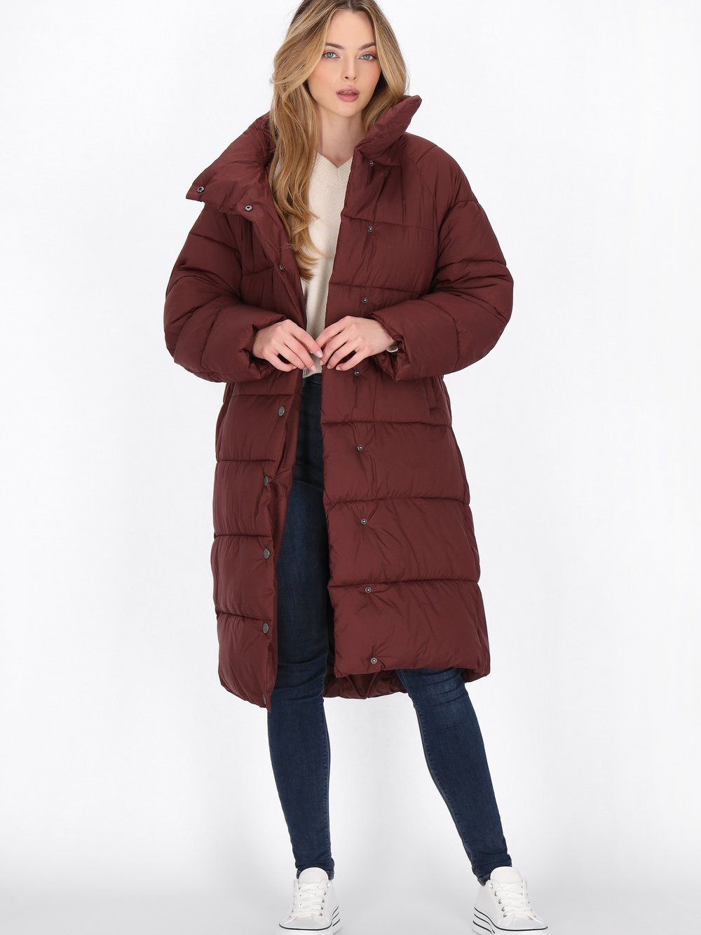 Dreimaster Mantel Damen rot, M