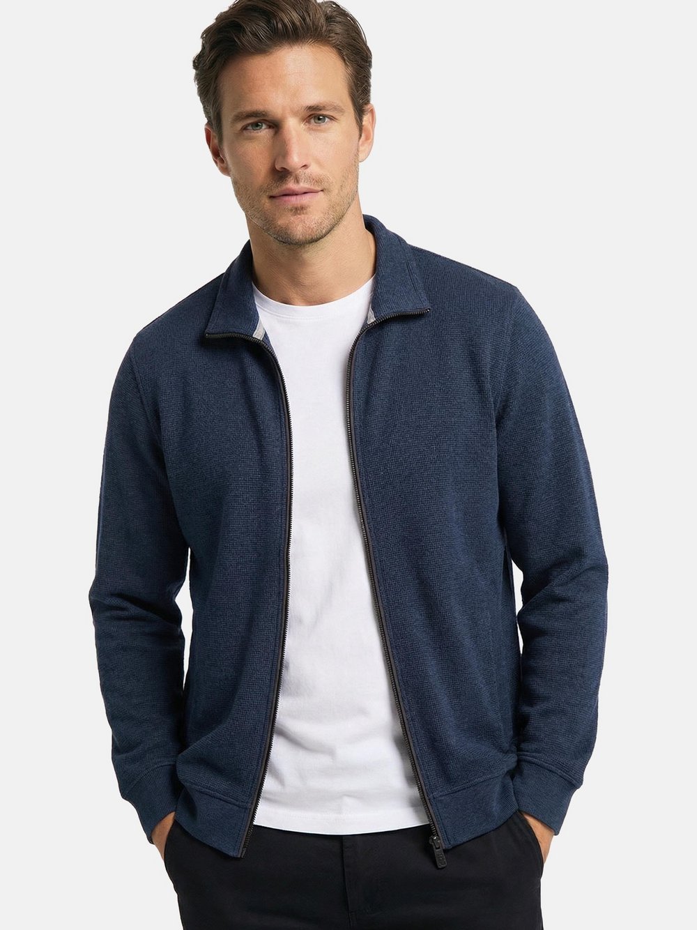 Thumbnail - CASAMODA Sweatjacke Herren Baumwolle blau, L