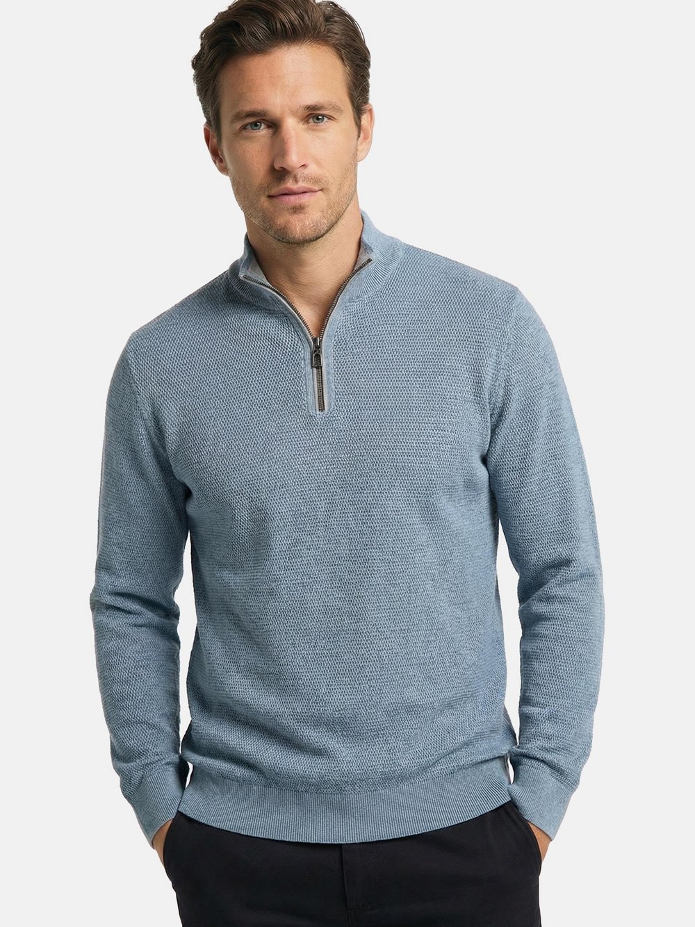 CASAMODA Troyer Herren Baumwolle blau, 4XL