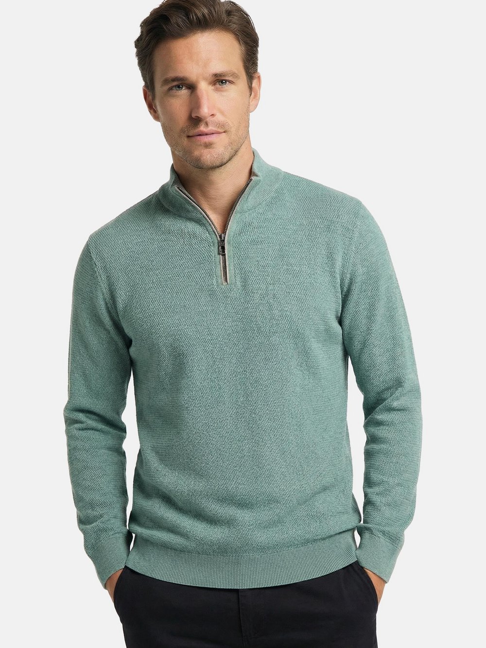 CASAMODA Troyer Herren Baumwolle grün, XL