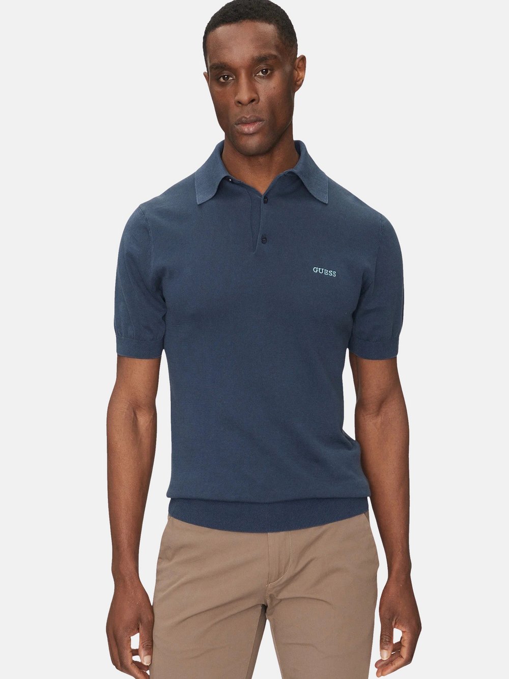 GUESS Poloshirt Herren Baumwolle blau, L