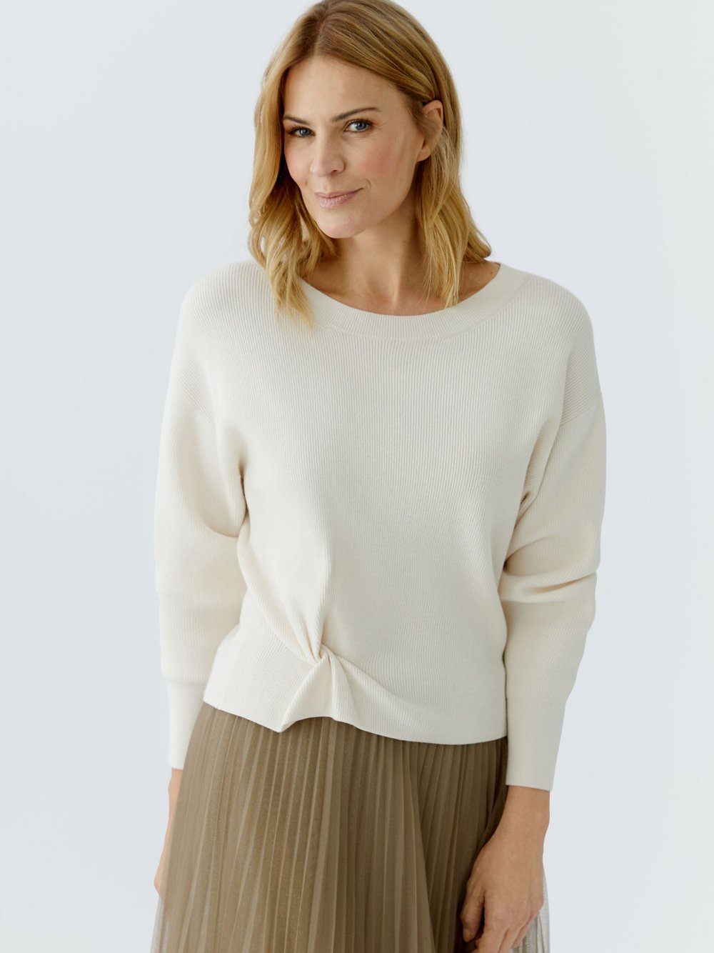 Thumbnail - Oui Pullover Damen Viskose beige, 40