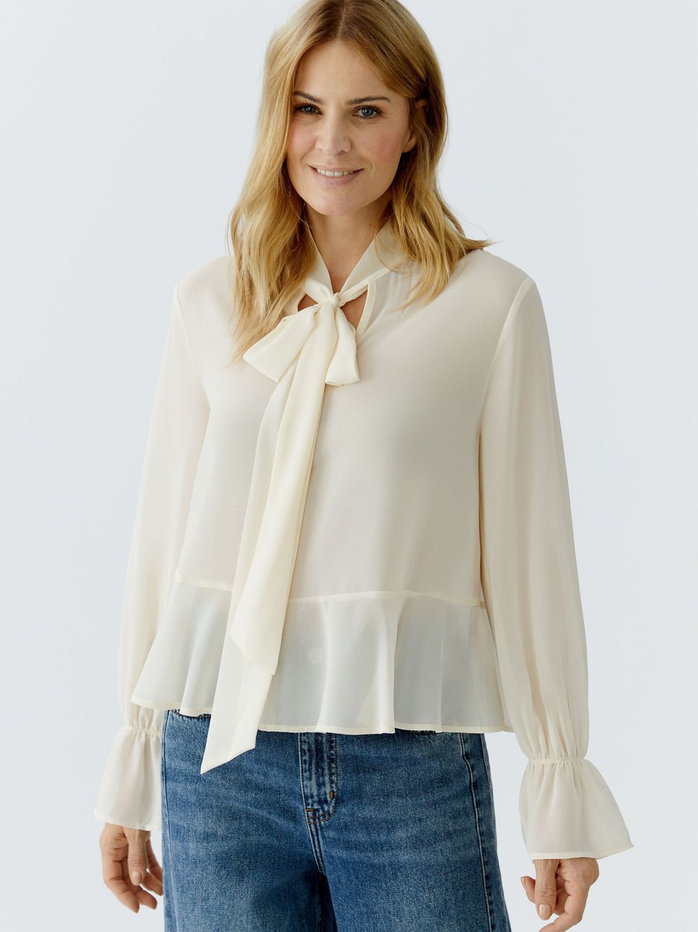 Thumbnail - Oui Bluse Damen weiß, 44