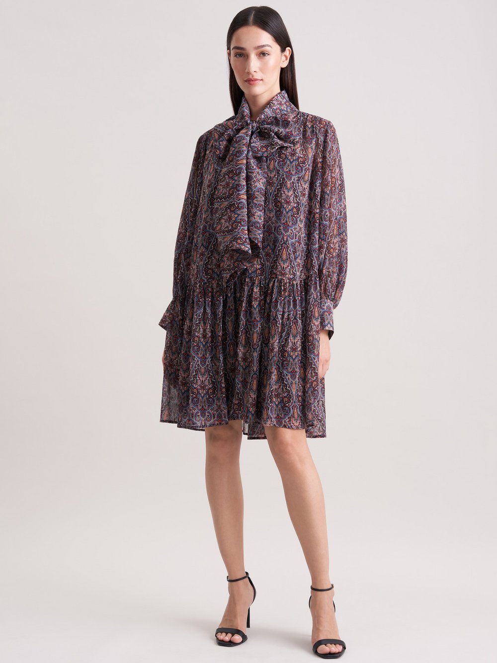 Seidensticker Kleid Damen blau bedruckt, 46