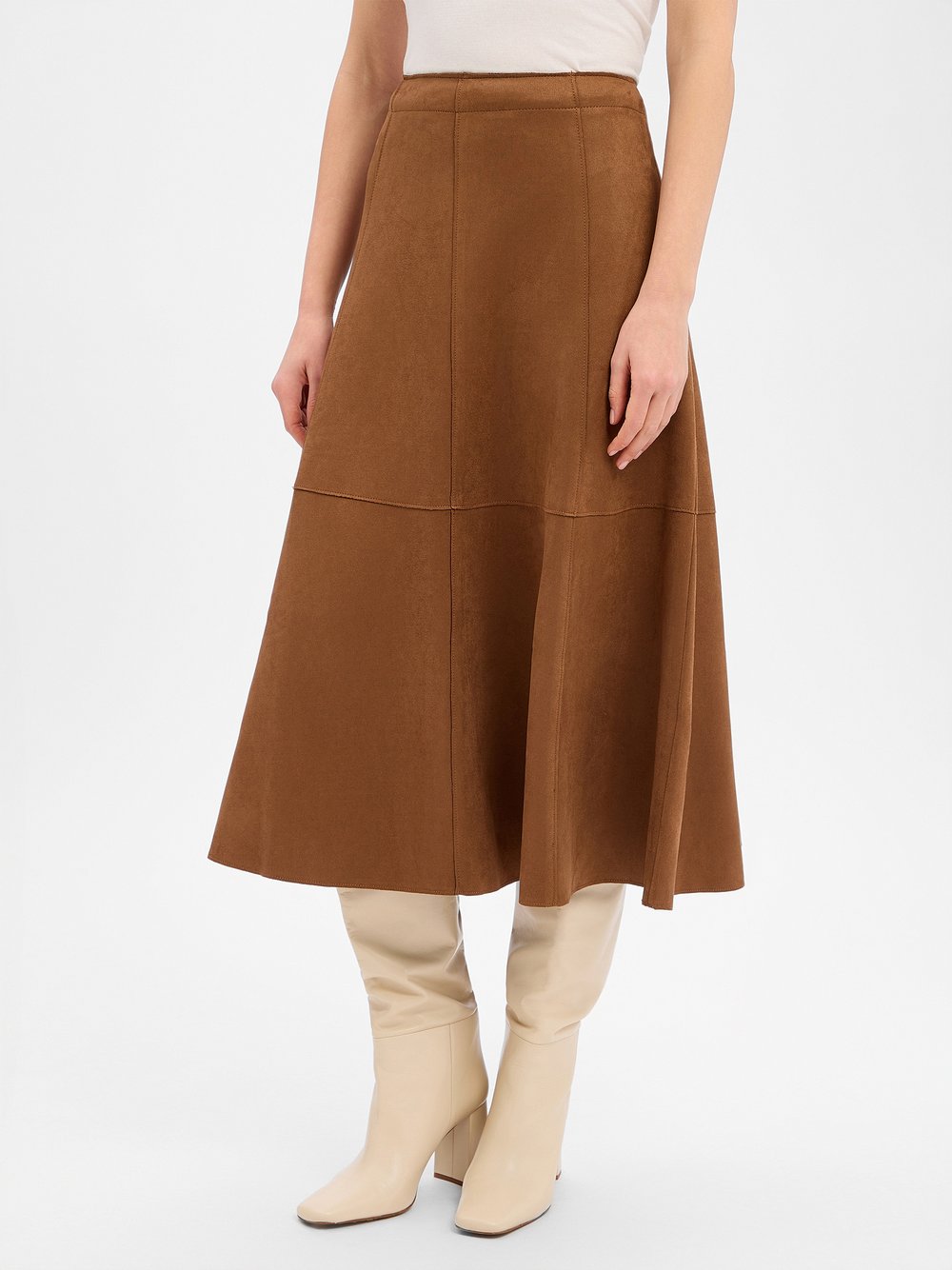 zero Maxirock Damen Kunstleder braun, 38