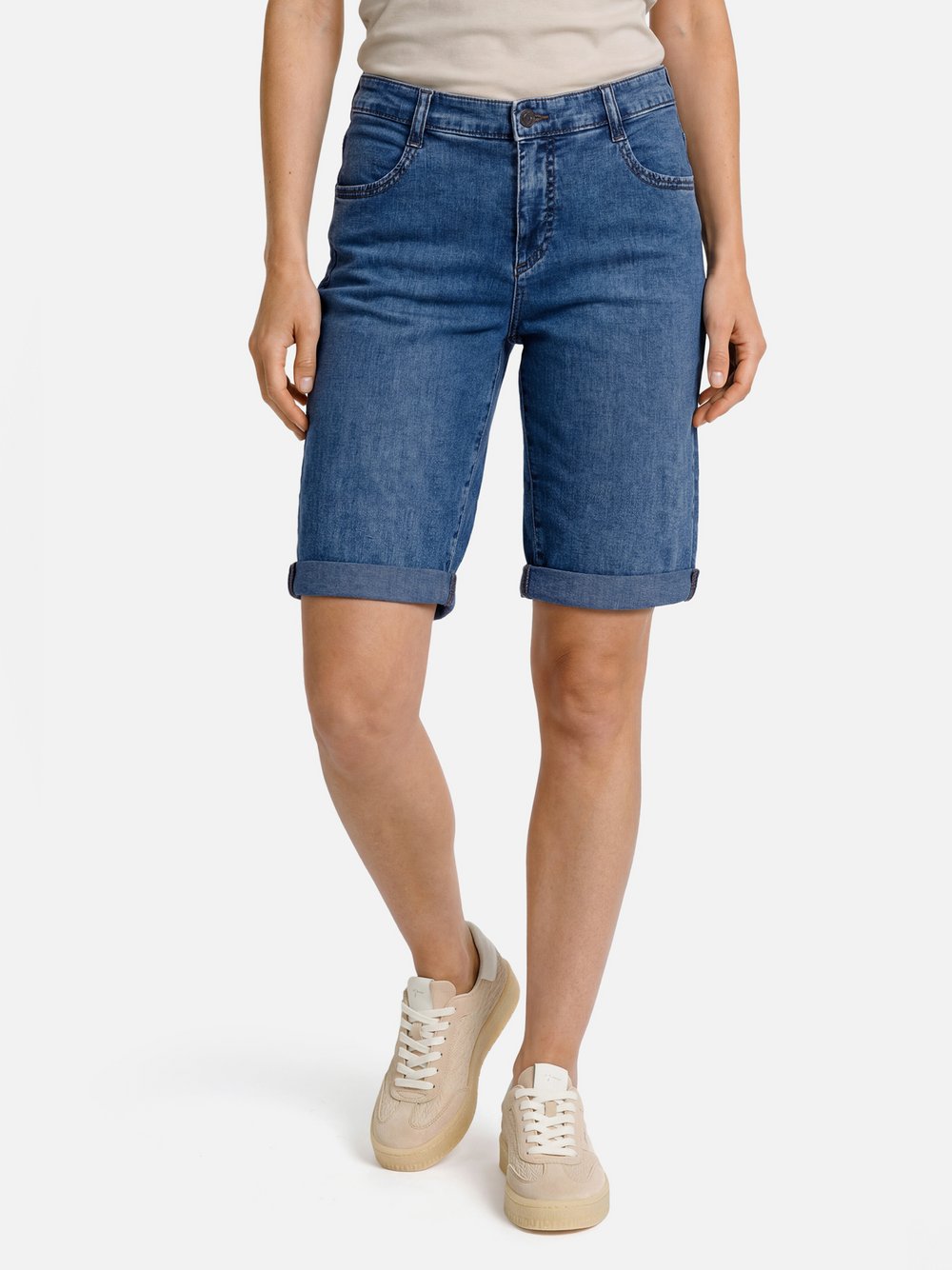 MAC Spodenki jeansowe - Shorty Kobiety Bawełna niebieski