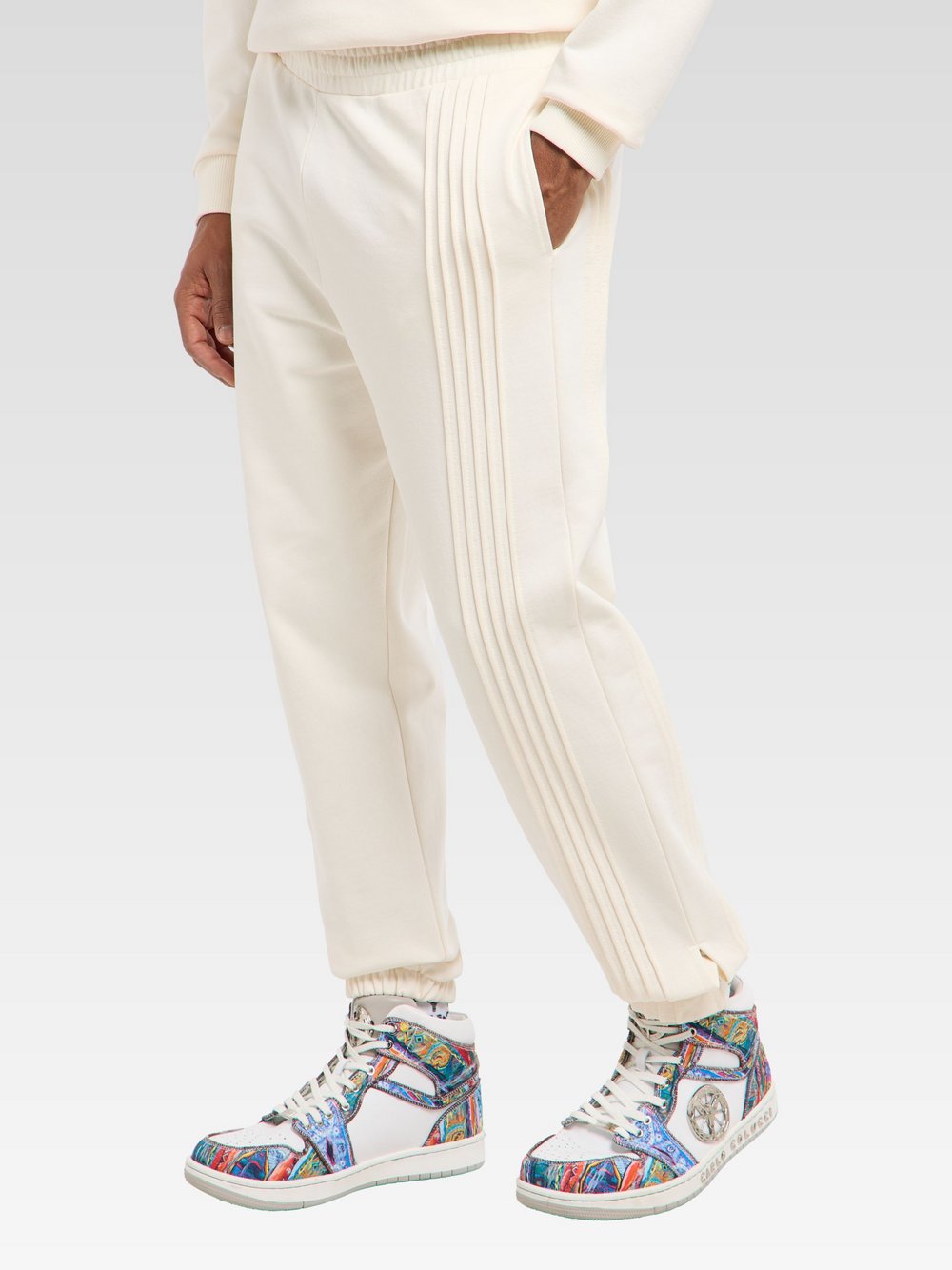 Thumbnail - Carlo Colucci Sweathose  Herren Baumwolle weiß, M