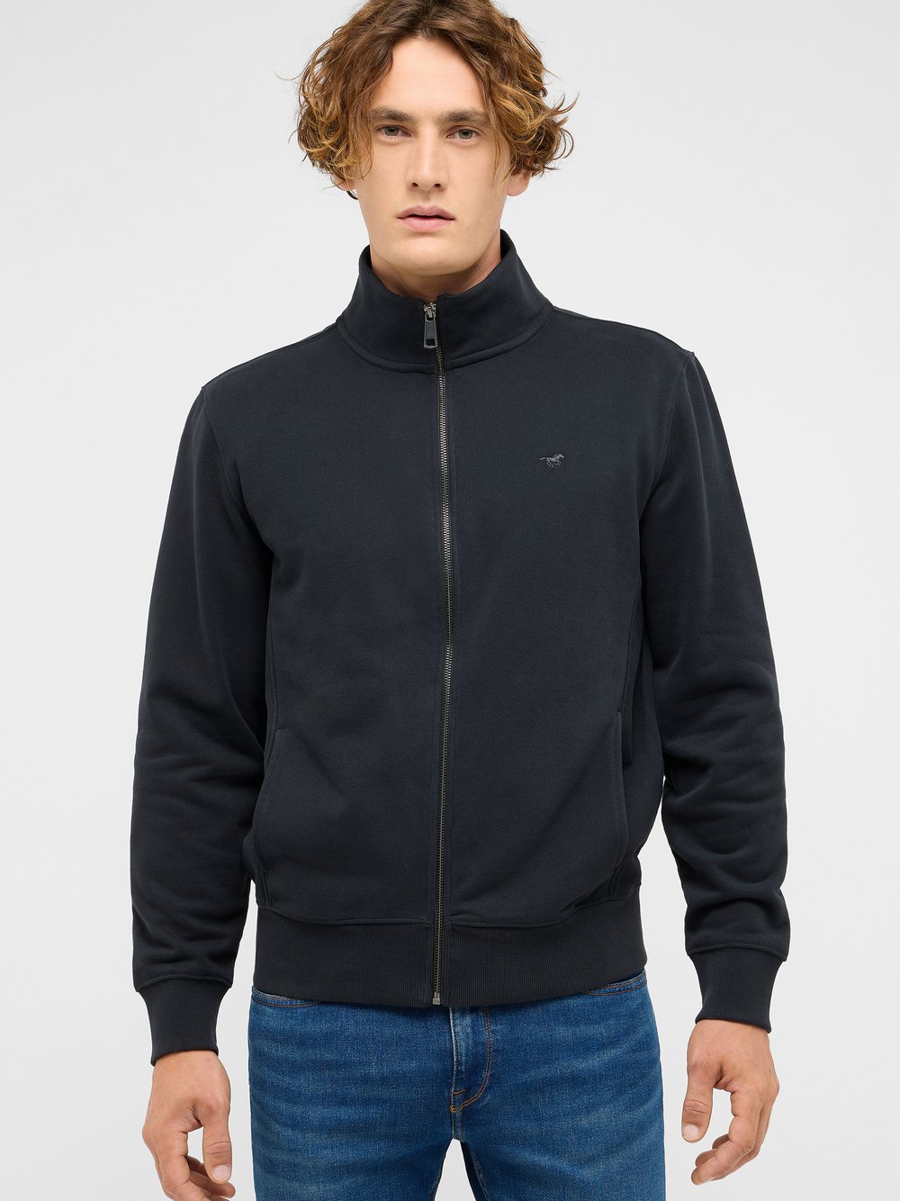 Mustang Sweatjacke Herren Baumwolle schwarz, 4XL