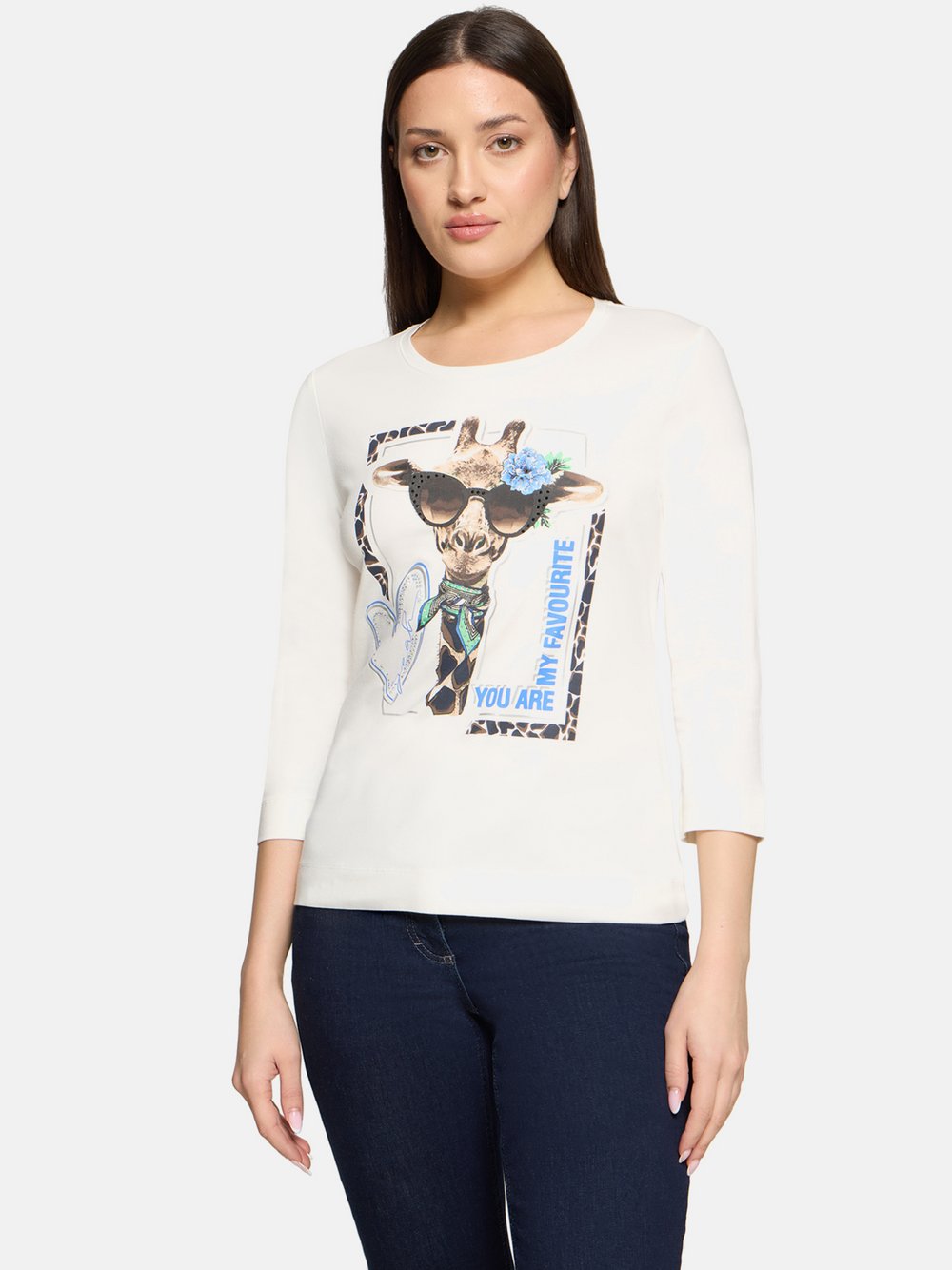 Thumbnail - Betty Barclay Basic Shirt Damen Baumwolle weiß bedruckt, 40