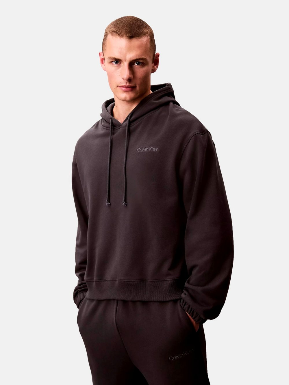 Calvin Klein Kapuzenpullover Herren Baumwolle grau, XL