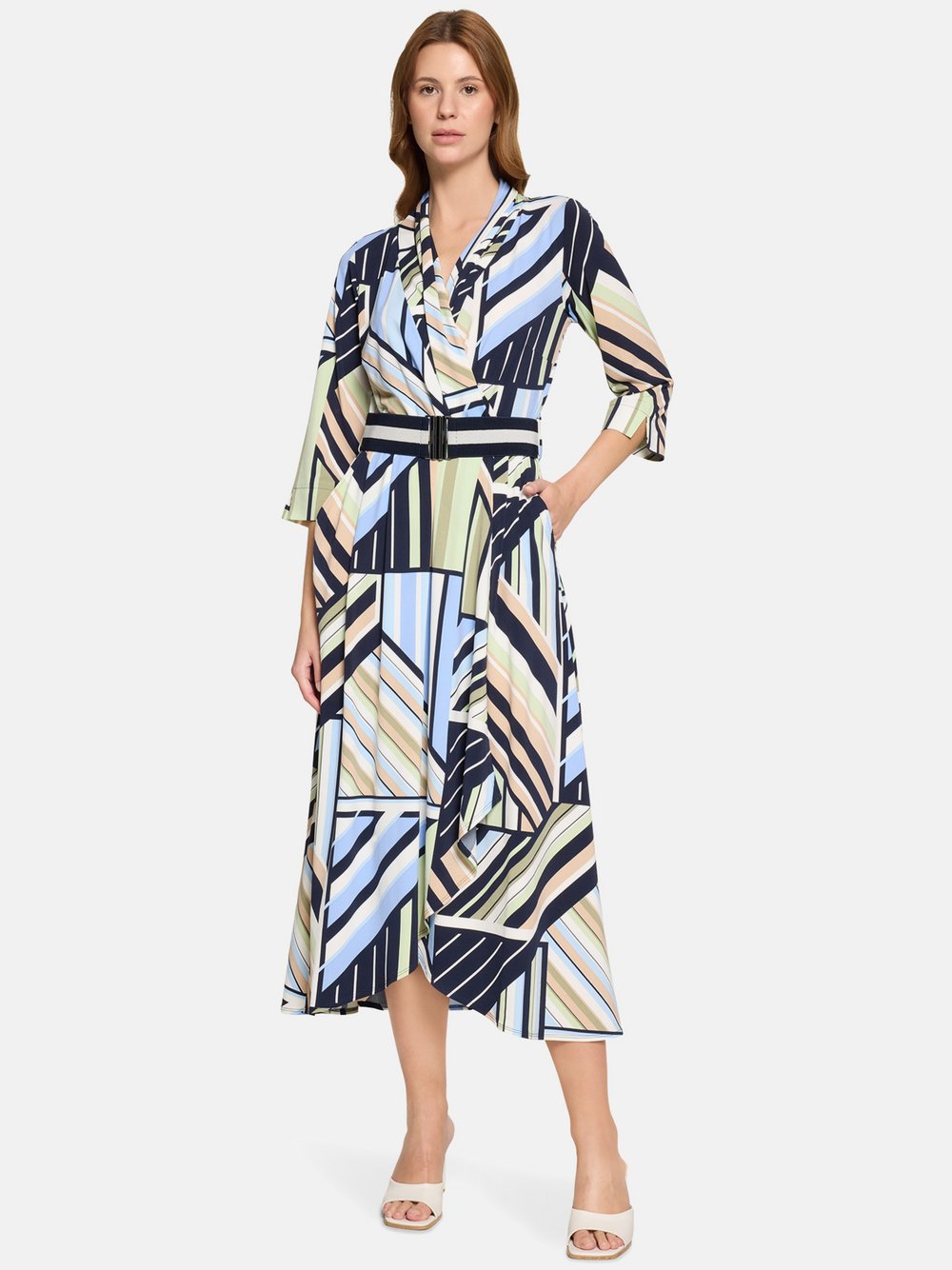 Betty Barclay Midikleid Damen blau gemustert, 42