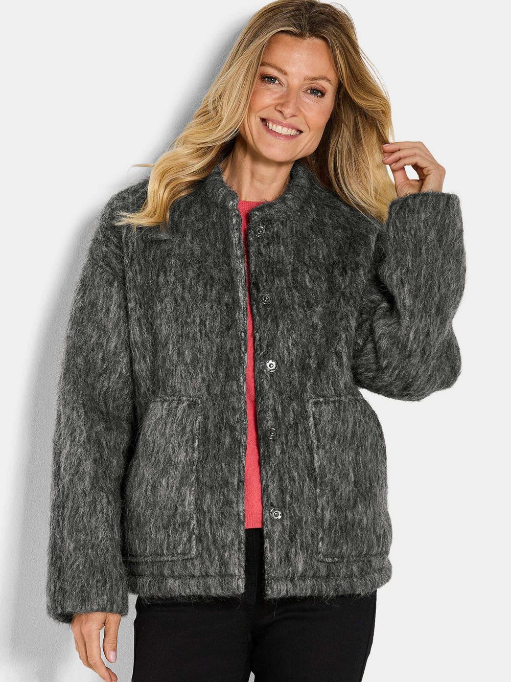 Goldner Jacken Damen grau meliert, 19