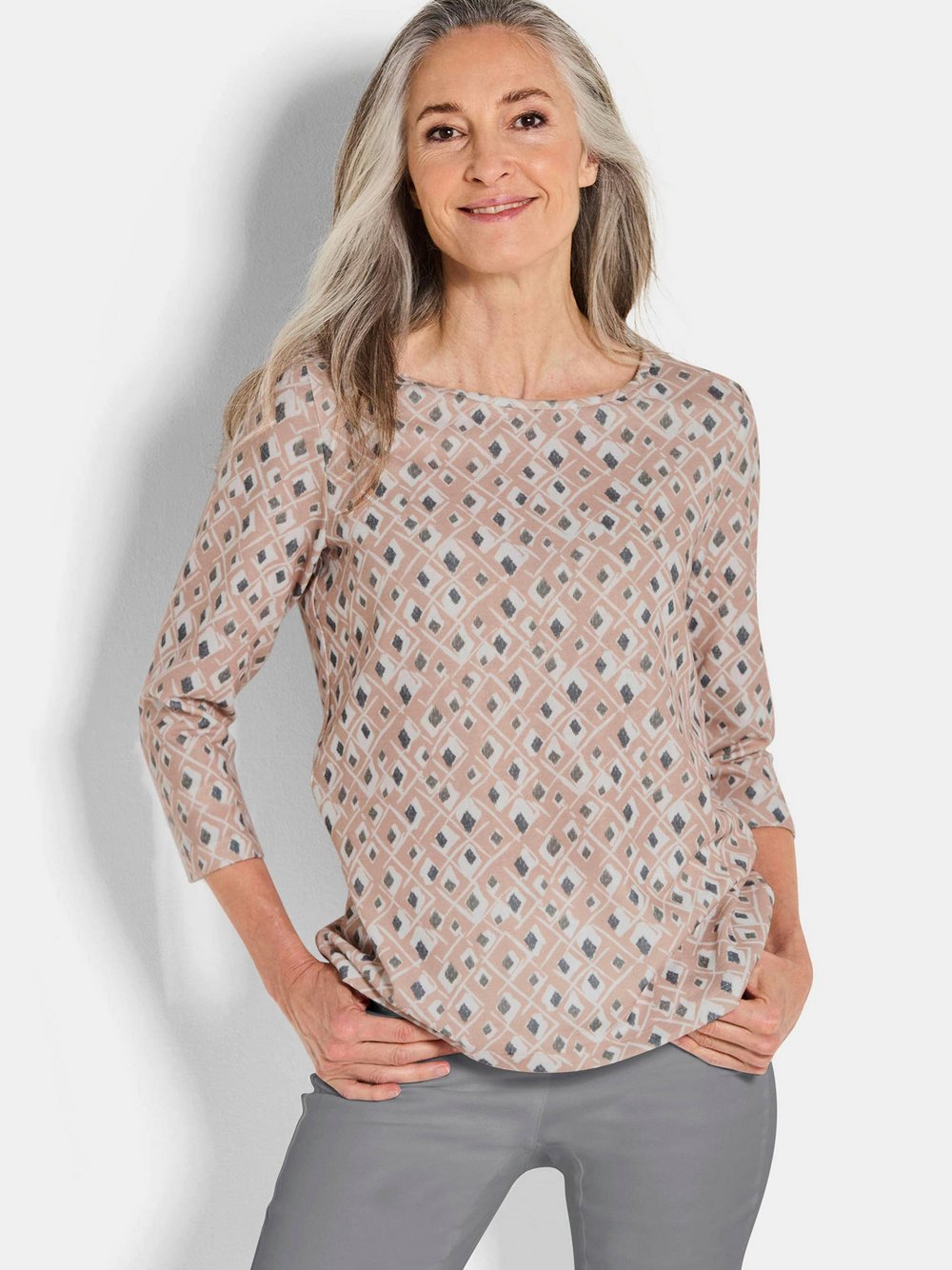 Goldner Print Shirts Damen braun gemustert, 22
