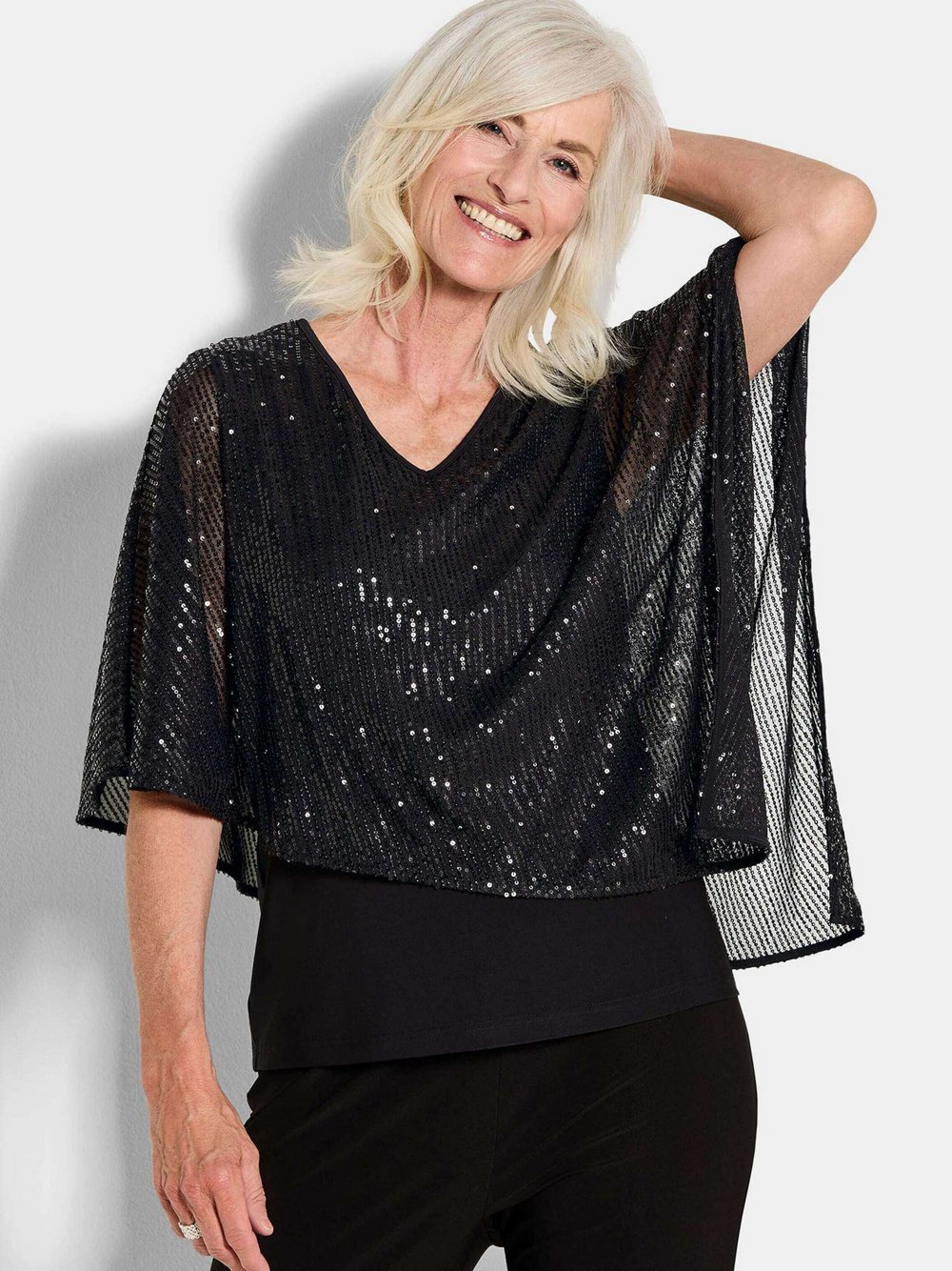 Goldner Bluse Damen schwarz, 19