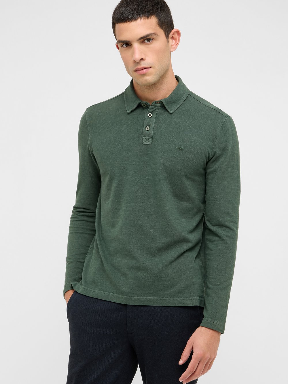 Mustang Polo Herren Baumwolle grün, M