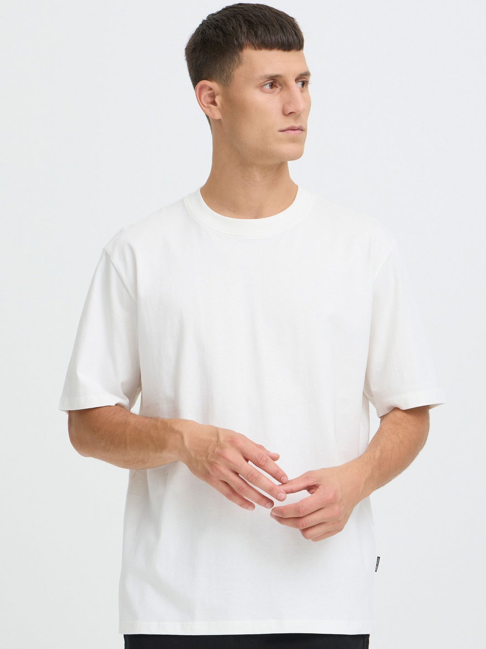 Thumbnail - BLEND Rundhalsshirt  Herren Baumwolle weiß bedruckt, L