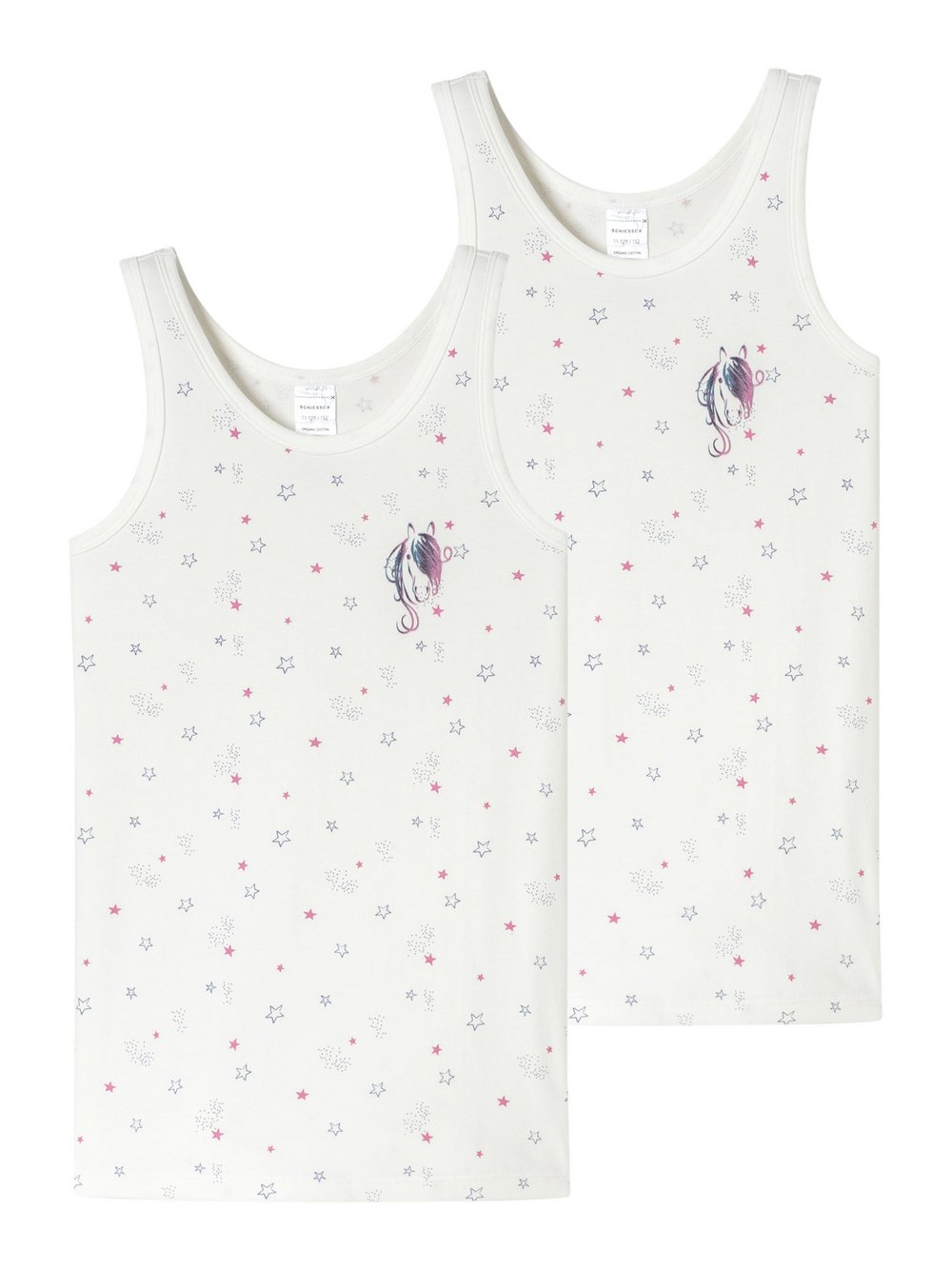 Schiesser Unterhemd  Mädchen Baumwolle weiß bedruckt, 116