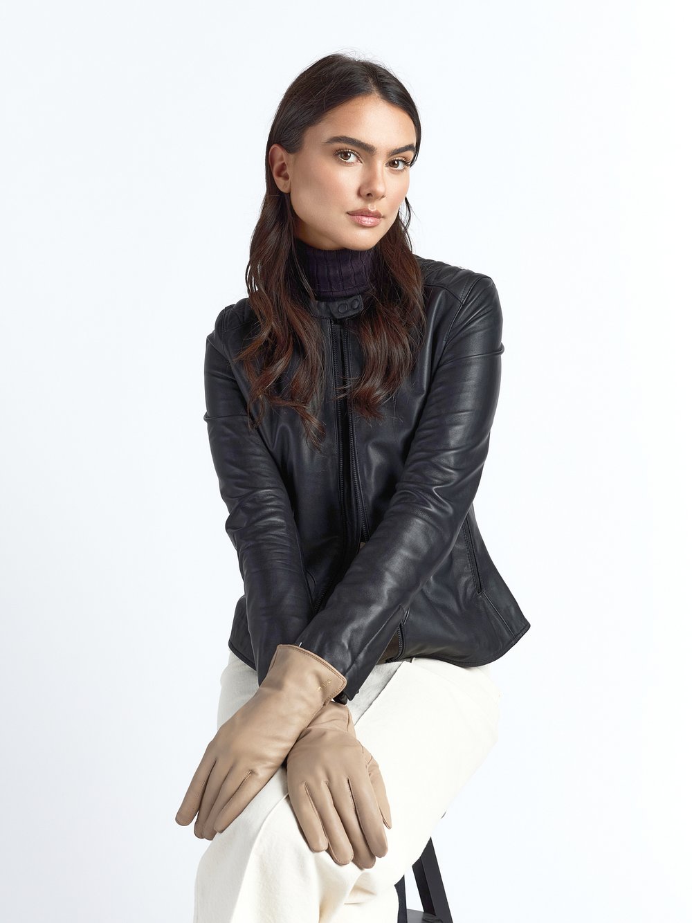 Maze Lederhandschuhe Damen braun, L