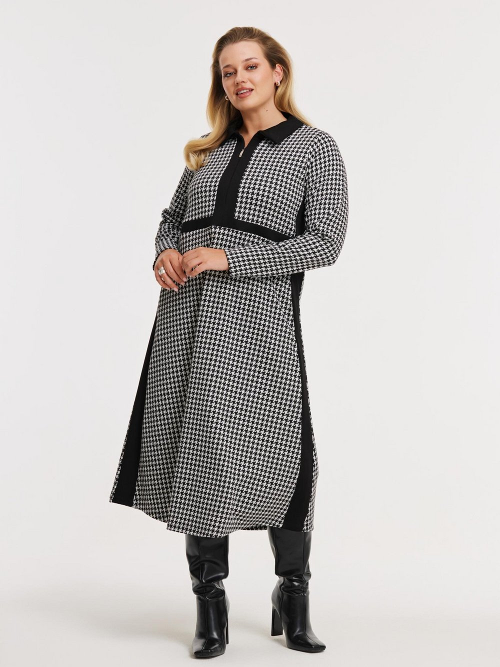 YOEK Kleid Damen schwarz bedruckt, 50-52