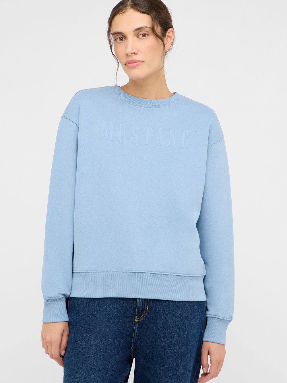 Thumbnail - Mustang Sweatshirt Damen Baumwolle blau, L