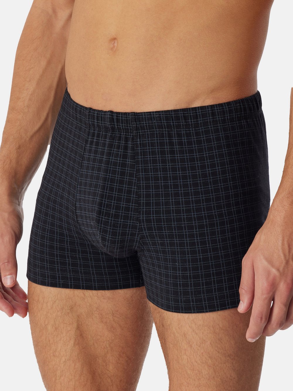 Schiesser Retro Short Herren Baumwolle blau kariert, XXL