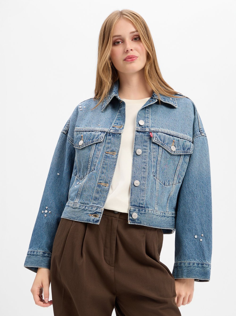 VAN GRAAF Levi's Damen Denim Jeansjacke Baumwolle (100%) Blau, Groß