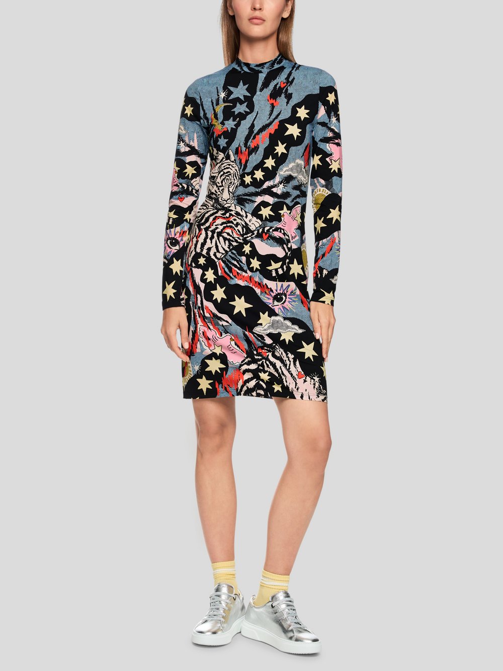 Thumbnail - Marc Cain Kleid Damen Polyamid schwarz gemustert, 38